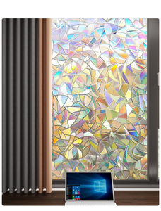 Film <span class=keywords><strong>d</strong></span>écoratif pour fenêtre en <span class=keywords><strong>PVC</strong></span> moderne, épaissi, coloré, arc-en-ciel, teinté, bloquant les UV, protection contre la chaleur, adhésif statique, couverture de fenêtre pour l'intimité - Product Image 3