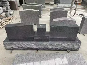 Best Black granit Headstone desain monumen batu alam granit Headstone dengan gaya Eropa untuk Memorials