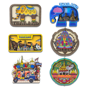 Imán de Madera para Refrigerador con Diseño de Recuerdo Turístico de <span class=keywords><strong>Tailandia</strong></span>, Elefante, Recuerdo Personalizado del País, Imanes 3D para Refrigerador - Product Image 3