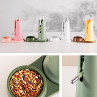 Bol à nourriture pour hamster avec bouteille d'eau, distributeur d'eau 2 en 1 pour petits animaux de compagnie, base stable