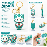Porte-clés personnalisé en PVC durable et acier inoxydable, pendentif de porte-clés, porte-clés de dessin animé, couleur personnalisée pour filles, cadeau promotionnel