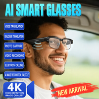 Lunettes Intelligentes IA Chine : Caméra 8MP, Traduction en Temps Réel, Capture Photo/Vidéo Haute Définition, Reconnaissance d'Objets