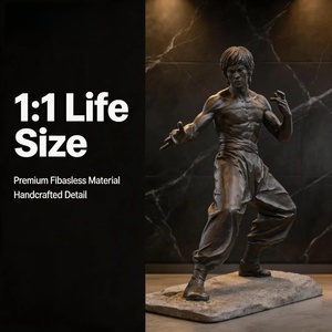 Statue en bronze artisanale sur mesure grandeur nature de l'acteur chinois célèbre de <span class=keywords><strong>kung</strong></span>-<span class=keywords><strong>fu</strong></span> <span class=keywords><strong>Bruce</strong></span> <span class=keywords><strong>Lee</strong></span> pour extérieur, salle de sport et espaces publics - Product Image 4