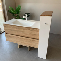 Le bassin en céramique mat de style en bois peut être personnalisé