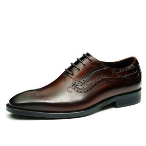 Zapatos Oxford de Oficina para Hombre, de Cuero Genuino Transpirable con Cordones, Diseño de Parches, Antideslizantes, Desodorantes, para Fiestas y Uso Diario - Product Image 5