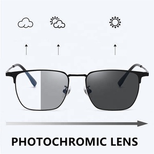 Lunettes de <span class=keywords><strong>Lecture</strong></span> Multifocales Anti-Lumière Bleue, Photochromiques, <span class=keywords><strong>pour</strong></span> Presbytie, Monture Carrée en Métal Noir, Verres Progressifs Photogray <span class=keywords><strong>pour</strong></span> Hommes - Product Image 3