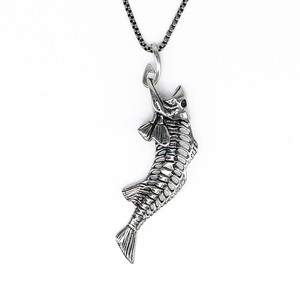Collar Unisex de Acero Inoxidable con Colgante de Espina de Pescado yunnique, Joyería de Moda GZYP-0709 - Product Image 1