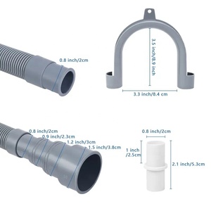 Ensemble <span class=keywords><strong>de</strong></span> tuyaux <span class=keywords><strong>de</strong></span> <span class=keywords><strong>vidange</strong></span> universels flexibles pour <span class=keywords><strong>lave</strong></span>-linge et <span class=keywords><strong>lave</strong></span>-<span class=keywords><strong>vaisselle</strong></span>, connecteur, <span class=keywords><strong>tuyau</strong></span> ondulé - Product Image 4