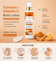 Lotion Corporelle Éclaircissante et Nourrissante Akaril au Collagène de Riz, Curcuma, Vitamine C et Acide Hyaluronique