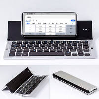 Mini Teclado Plegable bluetooth Keyboard Mini Nirkabel Lipat dari Aluminium Alloy Keyboard Bluetooth Portabel
