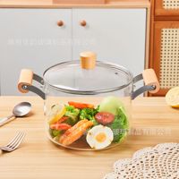 2.5L 3.5L 4.5L 5.5L Micro-ondes Cuisinière Feu Directement Résistant Antiadhésif Cuisine Verre Marmite Ensembles