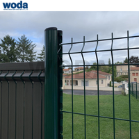 Clôture en treillis métallique enduit de PVC vert à bon prix Clôture 3D sans creusage Clôture en fil soudé de sécurité en acier de 6ftx8ft