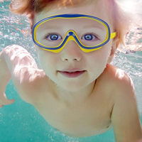 Lunettes de natation souples en silicone pour enfants avec verres en polycarbonate - Anti-buée, étanches, protection UV à 95 %, emballage en boîte PP pour 3-12 ans