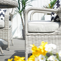 Ensemble de salon de jardin en aluminium tressé pour restaurant, table à manger familiale, canapé moderne résistant aux UV, mobilier d'extérieur imperméable pour hôtel