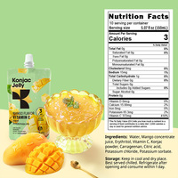 Gelée de konjac fruitée saine à la saveur de mangue dans une délicieuse pochette à presser à boire Sac d'emballage pour collation nutritive