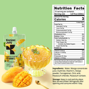 Jalea Konjac afrutada saludable con sabor a Mango en una deliciosa bolsa exprimible para beber Bolsa de embalaje de aperitivos nutritivos - Product Image 3