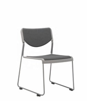 Chaise de formation Nuogo GS2041B moderne en tissu empilable avec structure en acier, ergonomique et confortable, capacité de charge de 136 kg, certifiée ISO BIFMA