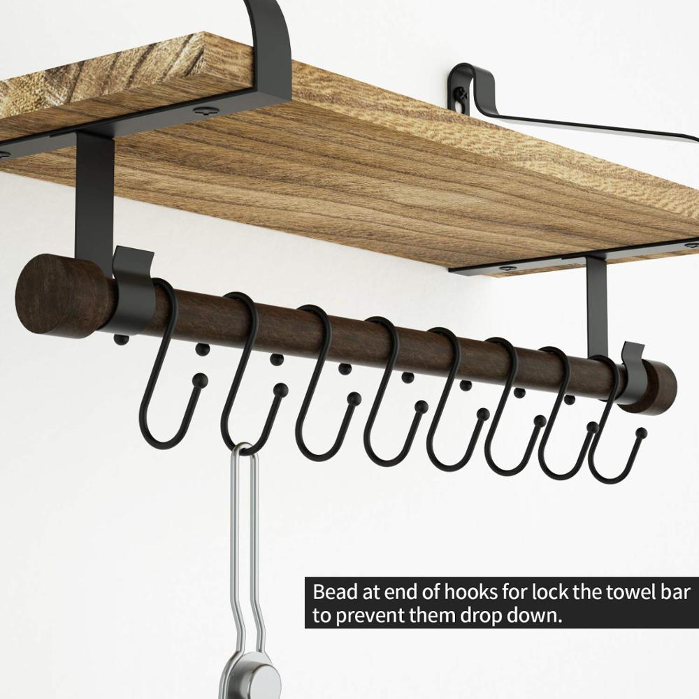 Горячая Распродажа для ванной комнаты гостиной деревянной стене висит полка с крюк кухонные принадлежности для хранения Организатор