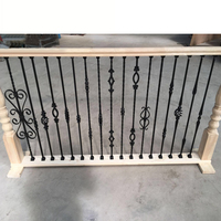 Balustre moderne en fer forgé pour escalier intérieur, avec panier simple et design à collier, pièces décoratives en acier pour escaliers et terrasses