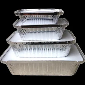 可重复使用的带盖子的宠物塑料铝箔食品容器，用于烘烤和意大利面一次性铝箔容器