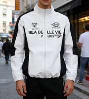 Survêtement Softshell à fermeture éclair intégrale léger avec logo personnalisable, veste coupe-vent de sport vintage pour hommes, streetwear pour hommes