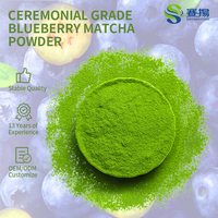 Poudre de thé matcha biologique saveur myrtille certifiée UE et NOP, qualité cérémoniale, pour crème glacée au matcha myrtille