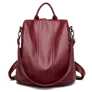Mochila de Mujer, Moda Transfronteriza 2023, Estilo Coreano, Combinable con Todo, de Piel Vacuna, Bolso de Mujer de Cuero Suave Antirrobo - Product Image 3