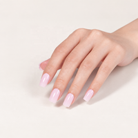 Lot de 32 faux ongles roses laiteux moyens, forme squoval, à presser, en ABS souple, brillants, couvrance totale, emballage personnalisé OEM
