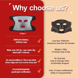 Masker Terapi Cahaya Merah EYCO Silikon 460nm 630nm 850nm Terapi Cahaya Merah Inframerah Masker Kecantikan Peralatan <span class=keywords><strong>Salon</strong></span> - Product Image 6