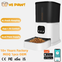 Usine 6L Smart Pet Feeder WiFi APP Contrôle Chronométré Automatique Pet Feeder Microchip Smart Pet Feeder Avec Caméra Vision Nocturne