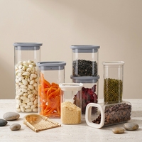 Pot en verre borosilicate transparent, hermétique, pour le stockage des aliments, récipient de stockage, boîte à pâtes, riz, sucre, café, épices