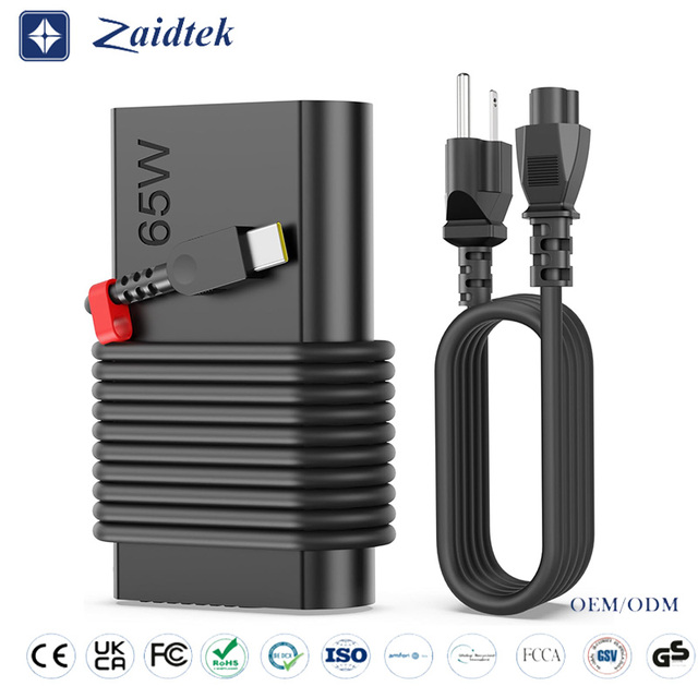 65W Type-C PD OVP Laptop Charger with OTP Protection Retractable Cable QC3.0 High-Speed Charge for Asus