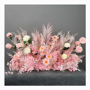 Betterlove Artificial Flowers Decor Wedding 2m Purple Flower Row Flowers For Decoration Wedding Artificial