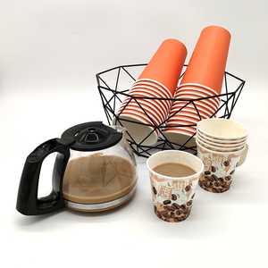 Gran oferta, ventilador <span class=keywords><strong>de</strong></span> vaso <span class=keywords><strong>de</strong></span> papel negro <span class=keywords><strong>de</strong></span> 8oz, pulpa <span class=keywords><strong>de</strong></span> <span class=keywords><strong>madera</strong></span> recubierta <span class=keywords><strong>de</strong></span> PE, diseño flexográfico <span class=keywords><strong>de</strong></span> un solo lado para bebidas y cerveza - Product Image 2