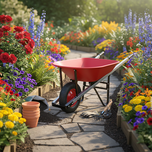 Carretilla WB6609 con Capacidad de Carga de 180 kg y 80 L, Carretilla Industrial de Alta Resistencia para Construcción - Product Image 1