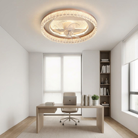 Lámpara LED de Techo Empotrada Premium con Control Remoto, 3 Colores Cambiables, Ventilador Circular de Cristal, Larga Vida Útil
