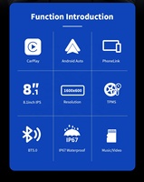 Écran de moto Carplay 8,1 pouces 1600x600, Carplay sans fil pour motos, système de navigation moto IP67 étanche, TPMS