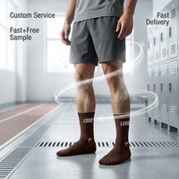 Chaussettes de sport en jacquard légères pour l'hiver avec logo personnalisé, respirantes, en coton et polyester, pour le cyclisme, le basketball et les sports