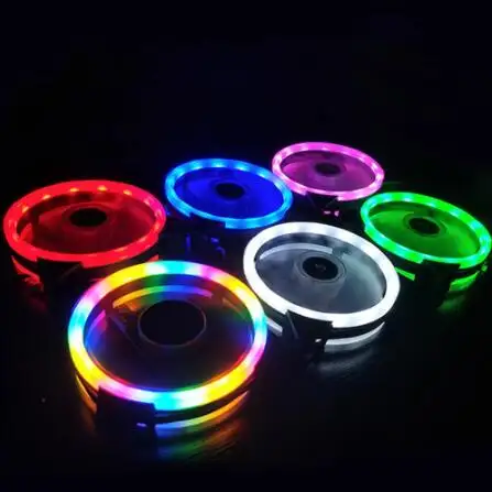 RGB Kipas Pendingin LED 120Mm 12Cm DC 12V, Kipas Pendingin 3Pin 4Pin Kipas Sunyi untuk Kipas Pendingin PC Komputer