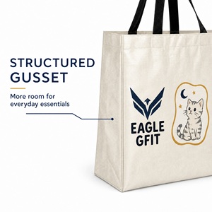 Bolsa de Compras Promocional al por Mayor, Personalizada con Logotipo, Ecológica, Reciclada, Laminada, con Correa de Hombro Ajustable, Bolsa de Mano Tejida de PP - Product Image 5