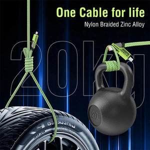 Ad alta velocità 65W USB-tipo C cavo <span class=keywords><strong>dati</strong></span> di ricarica rapida in Nylon intrecciato in lega di zinco PD 27W compatibile 4-in-1 per telefoni cellulari computer - Product Image 4