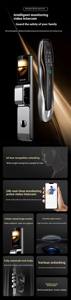 Serrure de porte intelligente Tuya WiFi avec reconnaissance faciale 3D, caméra et empreinte digitale - Product Image 4
