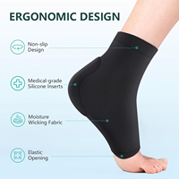 Protège-talon pour tendon d'Achille, chaussettes à compression rembourrées, chaussettes en gel pour le talon pour la bosse de Haglunds, la bursite, la tendinite et la sensibilité