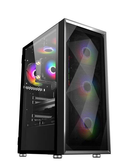 Atx Itx Micro PC Cabinet Desktop Computer Gaming Case With Usb3.0+audio & Tempered Glass Computer Cases & Towers with RGB Fans