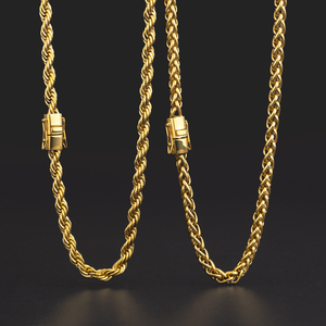 Baixo Preço 4 Pcs Set Moda Homens 18k Banhado A Ouro Aço Inoxidável Bizantino <span class=keywords><strong>Link</strong></span> Colar Impermeável Chunky Cadeia - Product Image 2