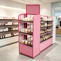 Présentoir de vente au détail en métal OEM/ODM avec armoire, autoportant, logo et couleur personnalisés pour cosmétiques et étagères de magasin de snacks