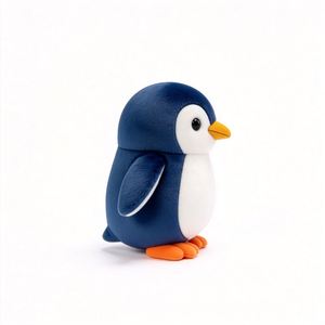 Vente directe d'usine, adorable peluche pingouin bleu-blanc classique, peluche personnalisée, peluche avec logo personnalisé - Product Image 3