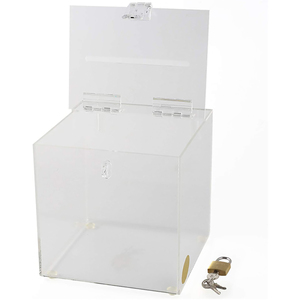 Hộp Trong Suốt Hộp Gợi Ý Đóng Góp Acrylic Rõ Ràng Với Khóa Plexiglass Poll Box Bộ Sưu Tập Từ Thiện Bằng Nhựa - Product Image 2