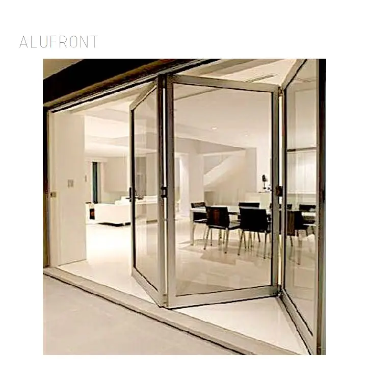 Esterno a fisarmonica bi porta pieghevole in alluminio vetro porte pieghevoli per veranda