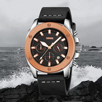 Jam Tangan Mewah Sporty Tahan Air Kaca Penunjuk 3BAR Tahan Air Desain Kronograf Paduan Logam Merek Terbaik Tali Kulit Quartz